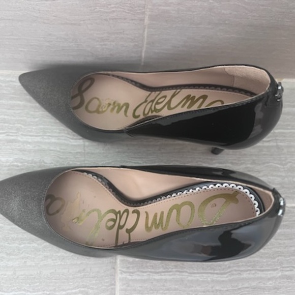 Sam Edelman Hazel Pointed Toe Pumps  8 Shimmery Black Silver New with Defects - Picture 3 of 5
